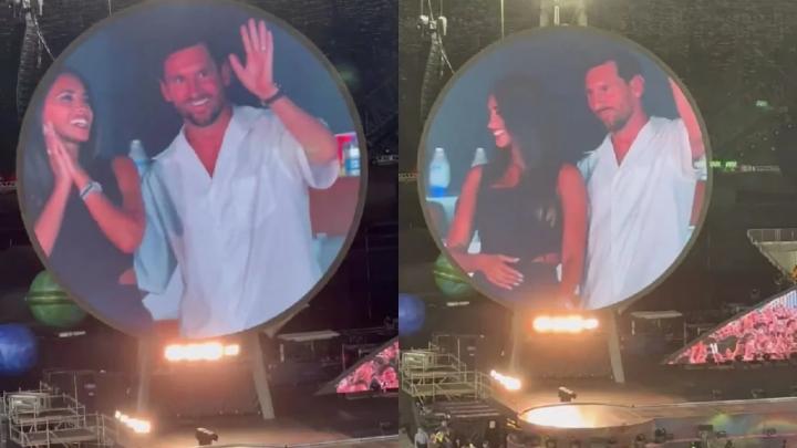 Messi y Antonela fueron captados por la Kiss Cam de Coldplay