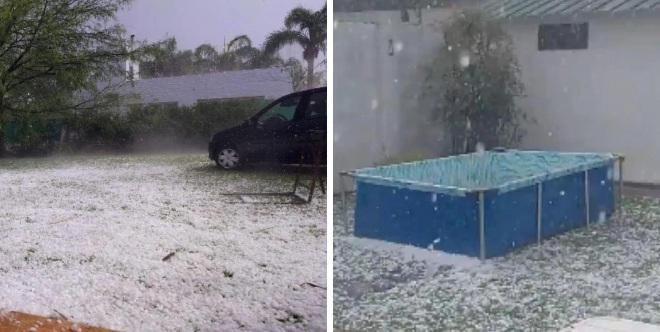 Intensa caída de granizo en Córdoba
