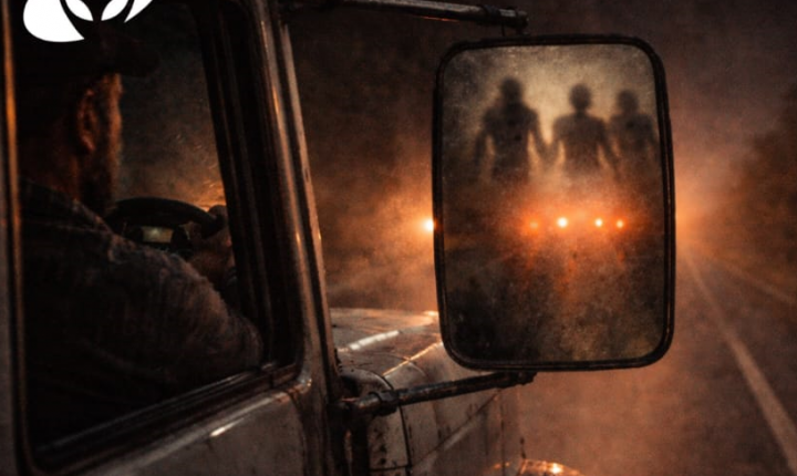 Seres misteriosos corrieron detrás de un camión a 120 km/h