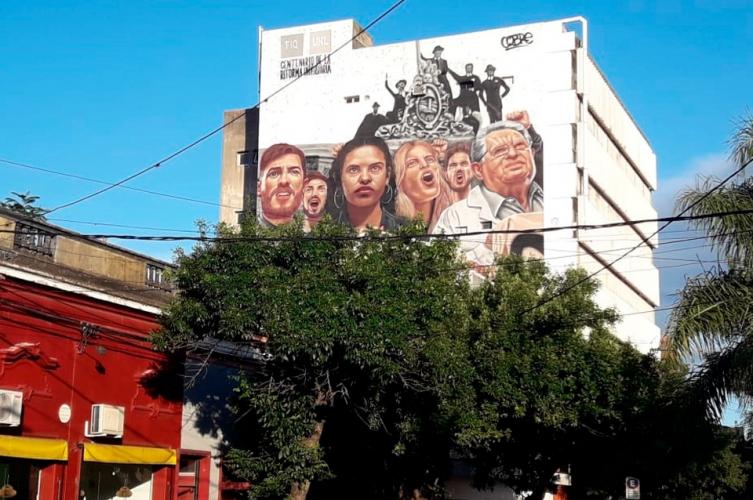 Inauguraron un mural por el centenario de la Reforma Universitaria