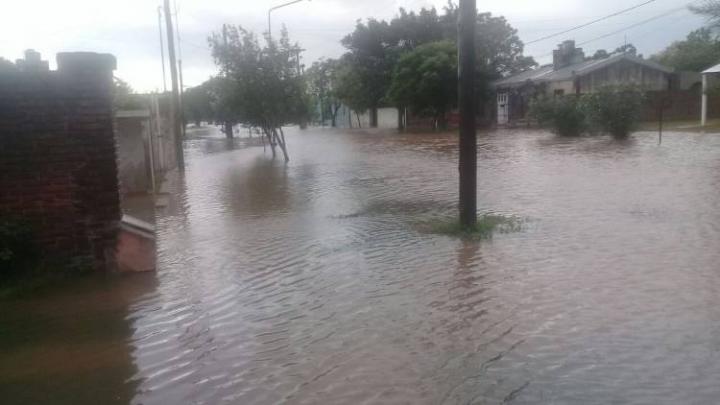 La ciudad de Tostado bajo el agua