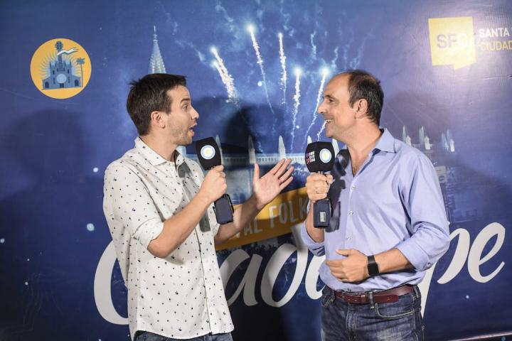 El intendente reporteado por la TV Pública.