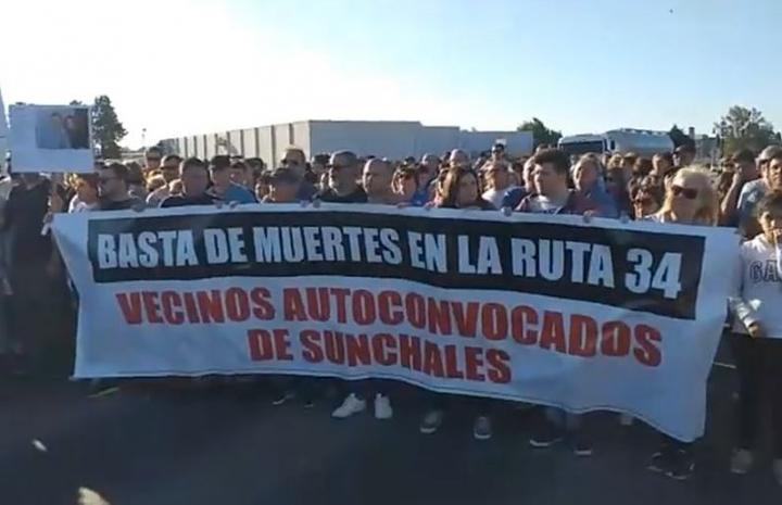 Vecinos de Sunchales se movilizaron por los accidentes en la 34