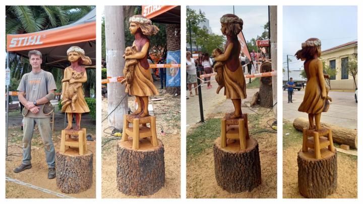 Una obra en madera deslumbró al país