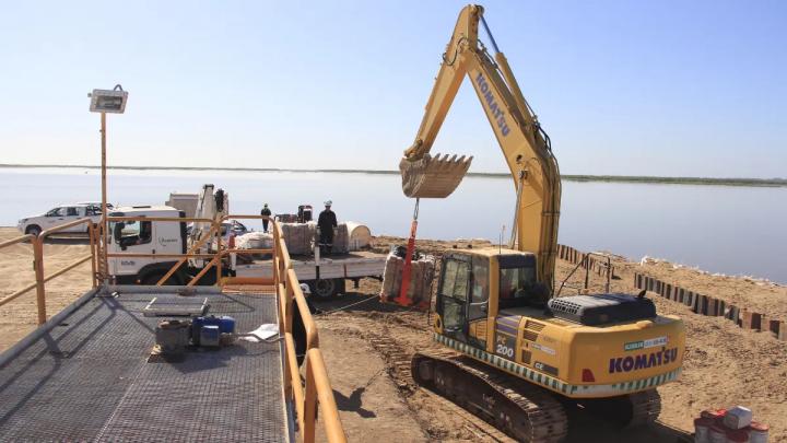 Gasoducto Gran Santa Fe: perforan el lecho de la laguna Setúbal