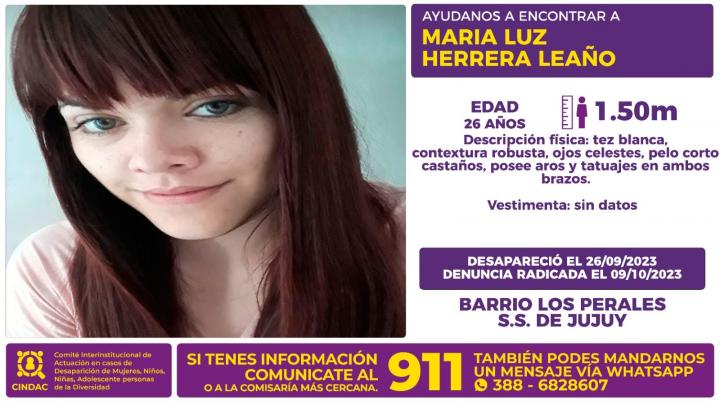 Buscan a María Luz Herrera Leaño