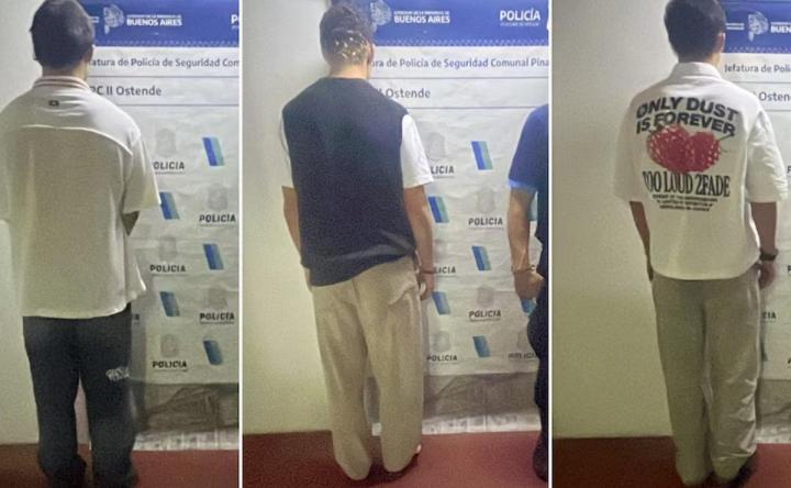 Los tres cordobeses detenidos.