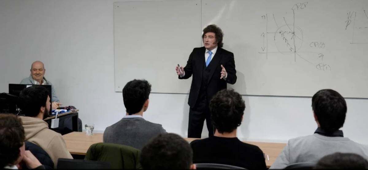 Milei dio una clase magistral en la Universidad de San Andrés