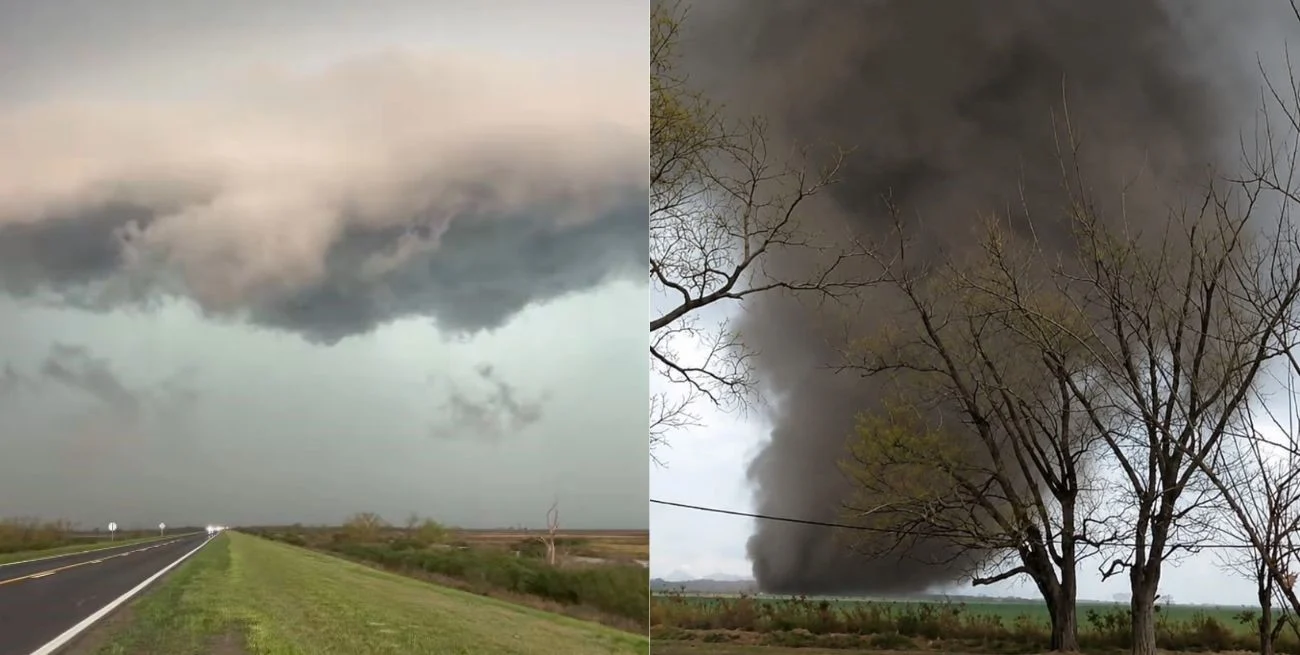 Impresionante tornado en un pueblo de Santa Fe